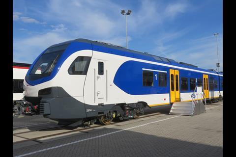 The first of 58 Flirt EMUs was delivered to NS Reizigers at the end of 2016.